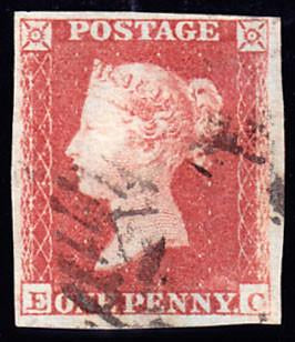 31456 - Pl. 169 (EC)(SG8). Used 1853 1d pl.169 (SG8) lettered EC