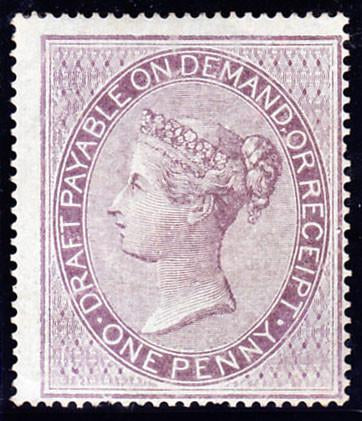 36011 - 1855 1d lilac DRAFT STAMP (Type L14) watermark 12A...
