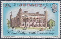 36065 - 1977 JERSEY 10½p VICTORIA COLLEGE 'DOUBLE PRINT' (SG 180). Fine unmounted o.g.