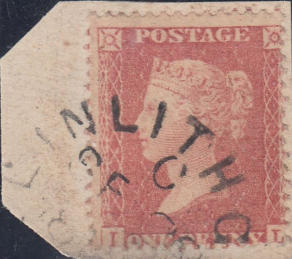 36835 - PL.57 (AI)(SG40) DATED EXAMPLE. Small piece with fine used 1857 Die 2 1d pl. 57