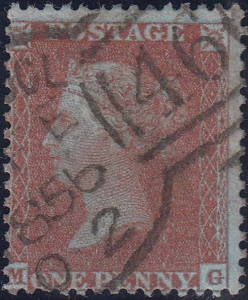 37511 - PL.19 (MG)(SPEC C6). A good to fine used 1855 die 2 pl.19 L.C.14 (Spec C6) lettered MG, several shorter perforations and centred slightly low but nice deep colour and neat Liverpool 1856 cancellation.