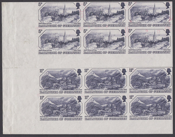 39269 - 1978 GUERNSEY 5p and 11p OLD PRINTS (SG 161/163). Tw...