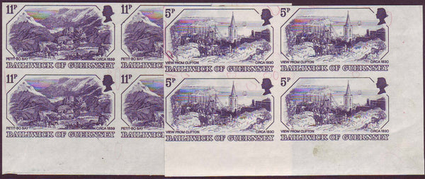 39268 - 1978 GUERNSEY 5p and 11p OLD PRINTS (SG 161/163). Tw...