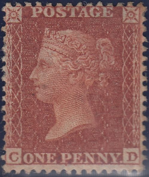 39422 - 1855 1D DIE 2 PL.13 L.C.14 (SPEC C6) UNUSED.