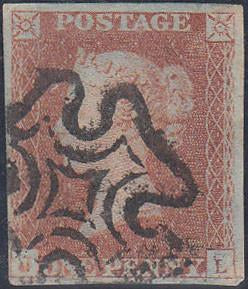 40777 - 1841 1D PL.22 (JL)(SG 8). Fine used 1d pl. 22 lettered JL, with four close to good