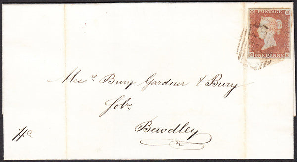 40944 - Pl.84 (GK)(SG8). 1850 wrapper Stourbridge to Bewdl...