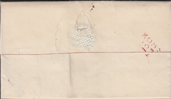 41065 - 'ROSS/127' MILEAGE MARK (HF 381). 1827 entire Ross...