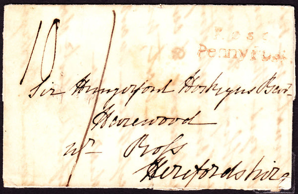 41071 - 1833 HEREFORDSHIRE/'ROSS PENNY POST' (HF397). Large part wrappe...