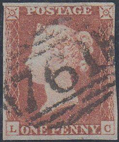 41706 - Pl.74 (LC)(SG8). Good to fine used 1847 1d pl. 74 ...