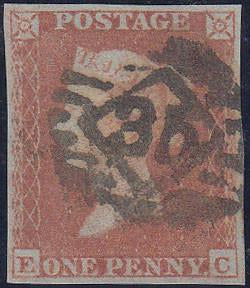 43277 - 1853 1d pl.161 (EC)(SG 8). A good used 1d pl.161 l...