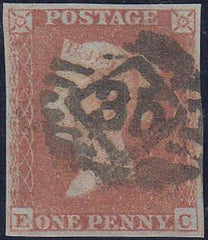 43277 - 1853 1d pl.161 (EC)(SG 8). A good used 1d pl.161 l...
