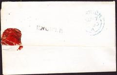 43307 - 1850 WARKS/'KNOWLE' HAND STAMP (WA202)/PL.96(SG8)(HK). Letter Knowle to Warwick with f...