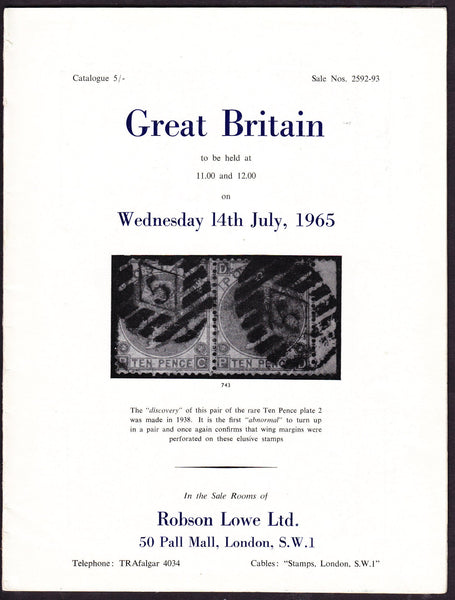 43924 - ROBSON LOWE GREAT BRITAIN SPECIALISED 1965 14th Ju...