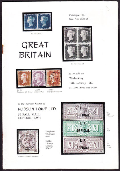 43927 - ROBSON LOWE GREAT BRITAIN SPECIALISED 1966 19th Ja...