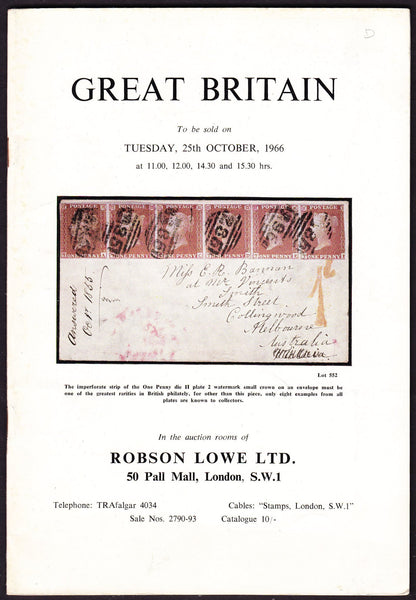 43932 - ROBSON LOWE GREAT BRITAIN SPECIALISED 1966 25th Oc...