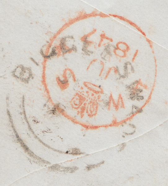 44188 - Pl.64(JK)(SG9) ON COVER. 1847 envelope Biggleswade to...