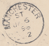 46005 - 1896 UNDERPAID MAIL SPAIN TO MANCHESTER. Envelope Spain to Manchester wit...