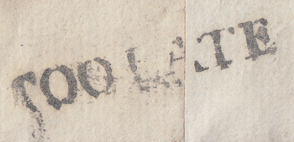 46560 1823 MAIL BRISTOL TO PLYMOUTH WITH BRISTOL 'TOO LATE' HAND STAMP (BS186).