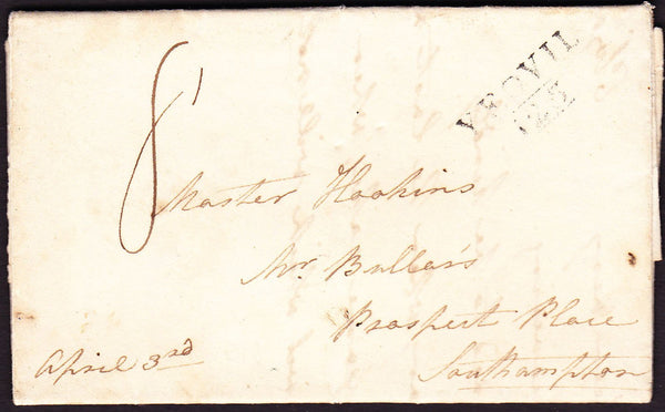 46574 - SOMERSET. 1818 letter Yeovil to Southampton with f...