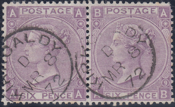 46711 - 1869 6d dull violet plate 9 (SG 108). A used pair ...