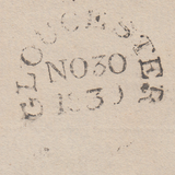 46919 1830 MAIL GLOUCESTER TO LUDLOW WITH 'PAID AT GLOUCESTER' HAND STAMP (GL406).