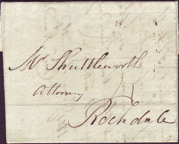 46952 - YORKSHIRE. 1805 letter Halifax to Rochdale with li...