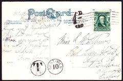 47339 - 1907 UNDERPAID MAIL USA TO PLYMOUTH. Post card Rochester, New York to ...
