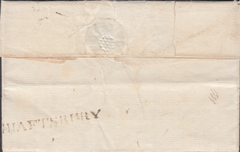 48135 - 1809 DORSET/'SHAFTSBURY' HAND STAMP (DT436). Letter Sherston to Sherborne with goo...