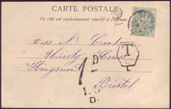 48517 - 1904 (?) UNDERPAID MAIL FRANCE TO BRISTOL
