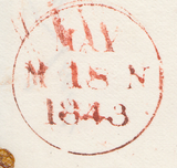 48981 - 1843 EDINBURGH MALTESE CROSS ON COVER (SPEC. B1ty)/PL.25 (TJ)(SG8).
