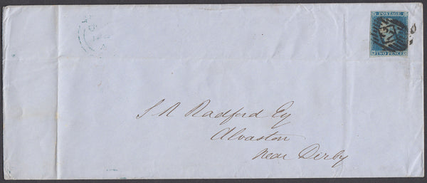 49423 -1851 DERBYS/"ALVASTON" UDC (DY9)/2d BLUE Pl.4 (NC)(SG14). Large envelope (219x91)