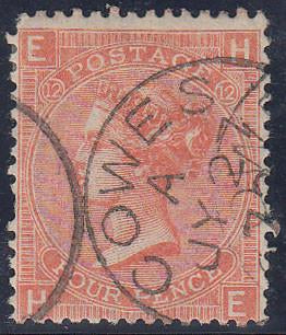 50135 - 1870 4d vermilion plate 12 (SG 94). A good used ex...