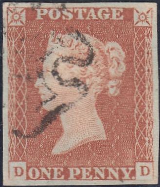 50861 1842 1D PL.27 (SG8)(DD). Fine used 1842 1d pl.27 (SG8)