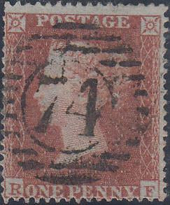 50950 - 1854 1D PL.177(RF)S.C.16 (SG 17). Good used letter...