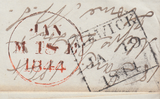 51288 1844 MAIL EDINBURGH TO HAWICK 1D PL.34 (SG8) EDINBURGH MALTESE CROSS (Spec. B1tk).
