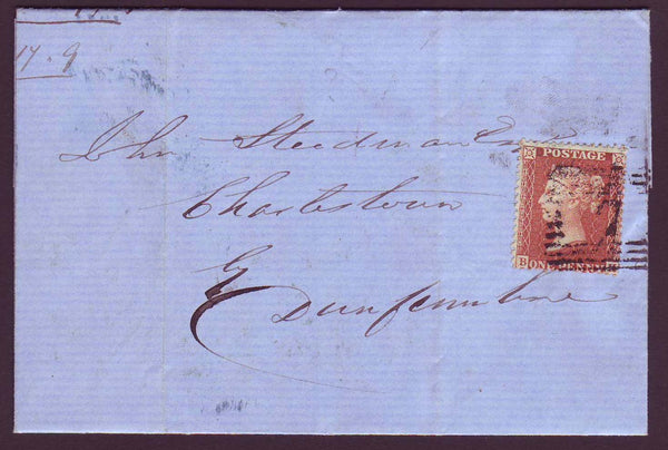 51679 - 1857 letter Alloa to Dunfermline with die II 1d st...