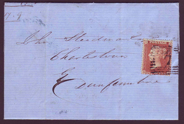 51679 - 1857 letter Alloa to Dunfermline with die II 1d st...