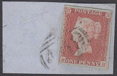 52616 - 1853 1d imperf pl. 164 lettered BH (SG 8). Good us...