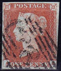 52850 - 1845 1d pl.64 (AB)(SG 8). Good used lettered AB - ...