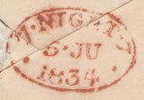 52869 - LONDON RECEIVER. 1834 wrapper used locally in Lond...