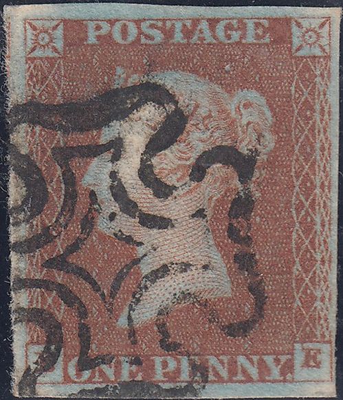 53019 - PL.22 (BE)(SG8). Good used 1841 1d pl.22 (SG8) lettered BE
