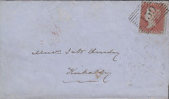 53076 - PL.187 S.C.16 (SG17)(CB) ON COVER GLASGOW TO KIRKALDY. 1854 wrapper Glasgow to Kirkcaldy with fine SG 17 ...