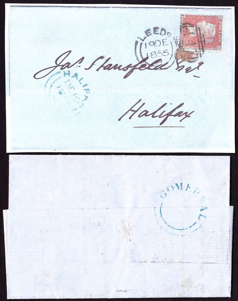 53227 - GOMERSAL UDC (Yorks)/PLATE 2 (EB) . 1855 letter Leeds to Halifax...