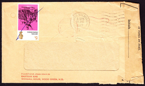 54144 - OFFICIALLY RESEALED. 1970 window envelope from Nor...