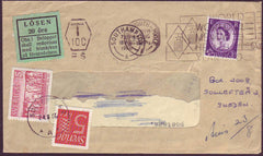 54253 - 1960 UNDERPAID MAIL UK TO SWEDEN. Window envelope Southampt...