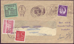 54253 - 1960 UNDERPAID MAIL UK TO SWEDEN. Window envelope Southampt...
