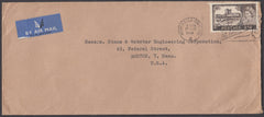 54534 - 1958 MAIL NEWCASTLE TO USA 2/6D CASTLE ISSUE. Large envelope (230x101) Newcastle-on-Tyne to Boston, USA wit...