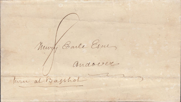 54683 - 1833 HANTS/ALRESFORD UDC/'TURN AT BAGSHOT'. Wrapper addressed to Andover. On r...