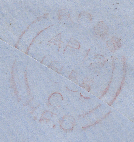 54823 - GLOUCESTER SPOON (RA 37)/PL.195 (TF). 1855 envelope Gloucester...