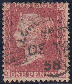 55223 - Pl. 46 (QD)(SG40)/DATED EXAMPLE. Good used 1857 Die 2 1d pl. 46 rose-red on white paper (SG40)